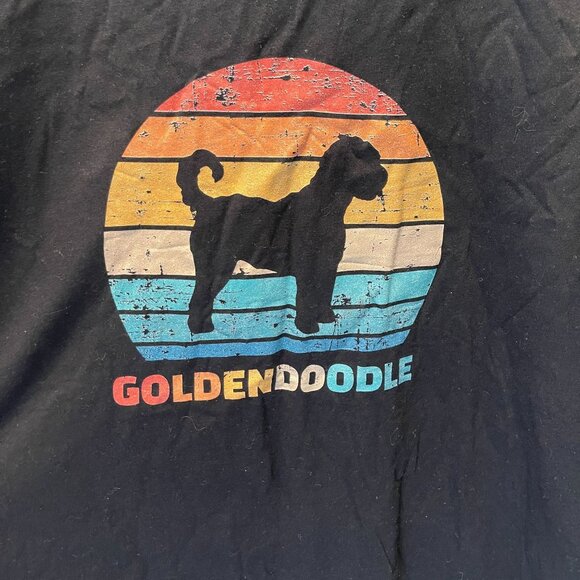 Retro Goldendoodle Dog‎ Silhouette Graphic T-Shirt Black Bella+Canvas Large nwot - Picture 3 of 6